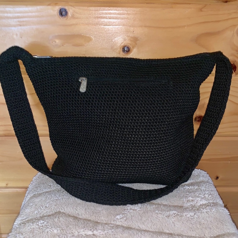 3/$15 The Sak Crochet Bag Handbag Black